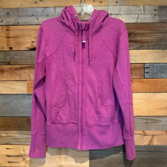 Zella Moon Dust Hooded Zip Front Jacket Hoodie Pink/Purple, L - Picture 2 of 13